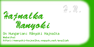 hajnalka manyoki business card
